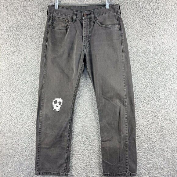 Levis 505 Jeans Mens‎ 31 Gray Straight Leg Casual Outdoor Western Cowboy Camping - Picture 1 of 15